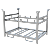 Storage and transport pallet for | 10 traffic panels, for base plates and traffic panel lights